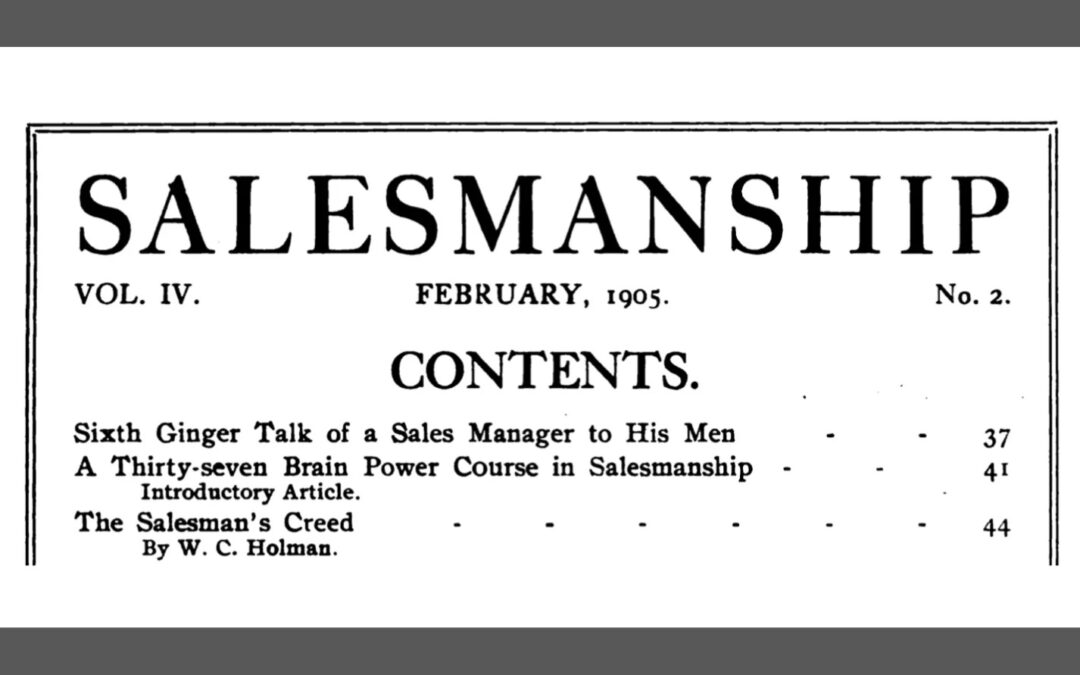 The Salesman’s Creed – circa 1905