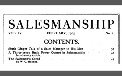 The Salesman’s Creed – circa 1905