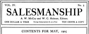Salesmanship Magazine Header, May 1905
