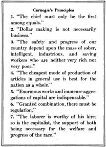 Andrew Carnegie's Principles, found in System Magazine, August 1922