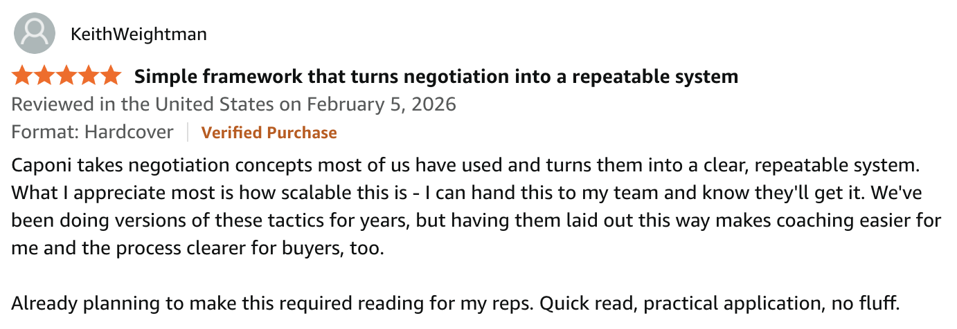 Four Levers negotiating by Todd Caponi book review